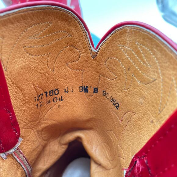 1883 LUCCHESE | N7180 Western Cowboy Boots in Red Turquoise Brown Leather 9.5B - Picture 12 of 15